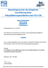 PQ Bescheinigung